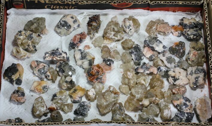 Cerussite, Barite, Galena - Wholesale Flat (About pieces) #59963